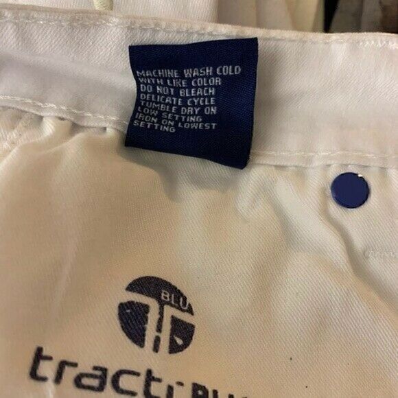 NEW $67 Tractr Jeans Size 28 Fleur De Lis Skinny Distressed White - Picture 8 of 8